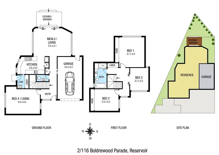 Floorplan of Homely townhouse listing, 2/116 Boldrewood Parade, Reservoir VIC 3073