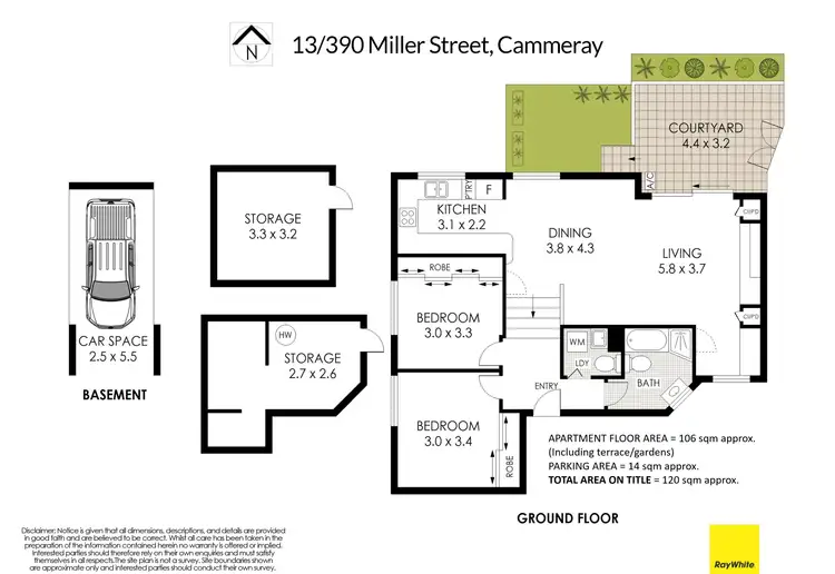 Floorplan of Homely apartment listing, 13/390 Miller Street, Cammeray NSW 2062