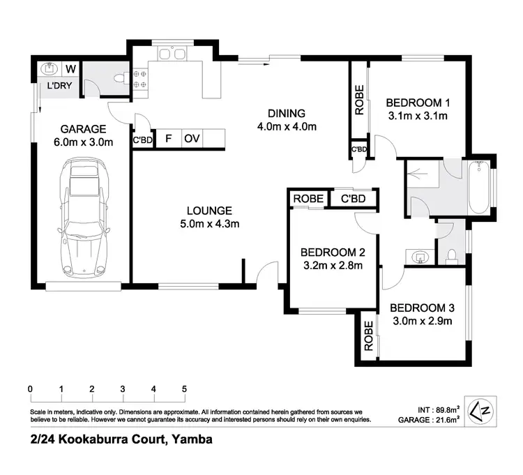 Floorplan of Homely semi-detached listing, 2/24 Kookaburra Court, Yamba NSW 2464