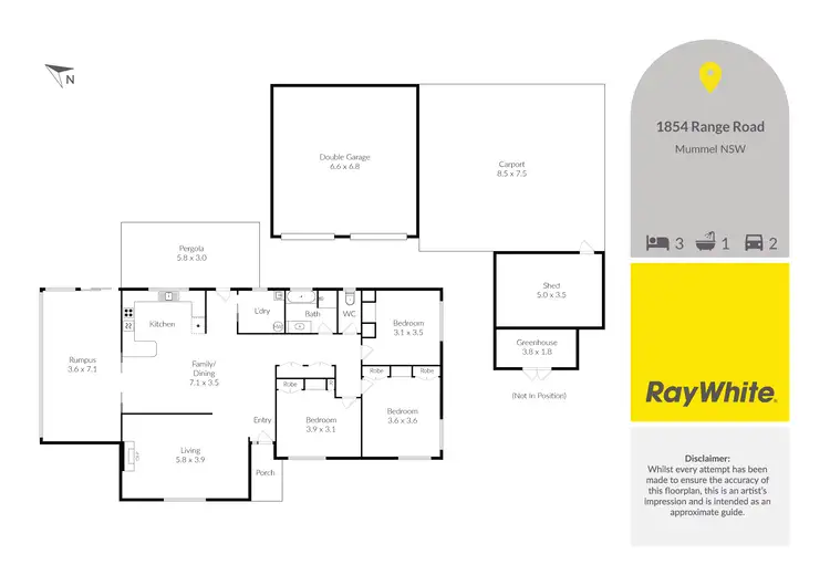 Floorplan of Homely rural property listing, 1854 Range Road, Mummel NSW 2580