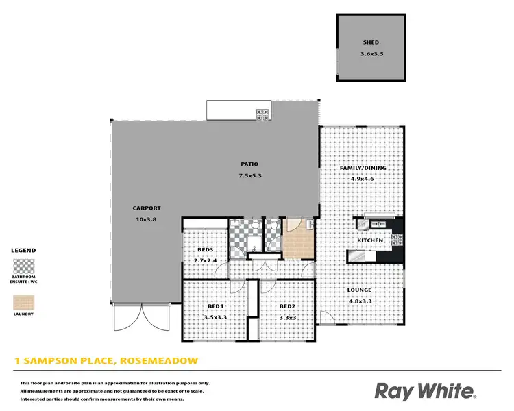 Floorplan of Homely house listing, 1 Sampson Place, Rosemeadow NSW 2560