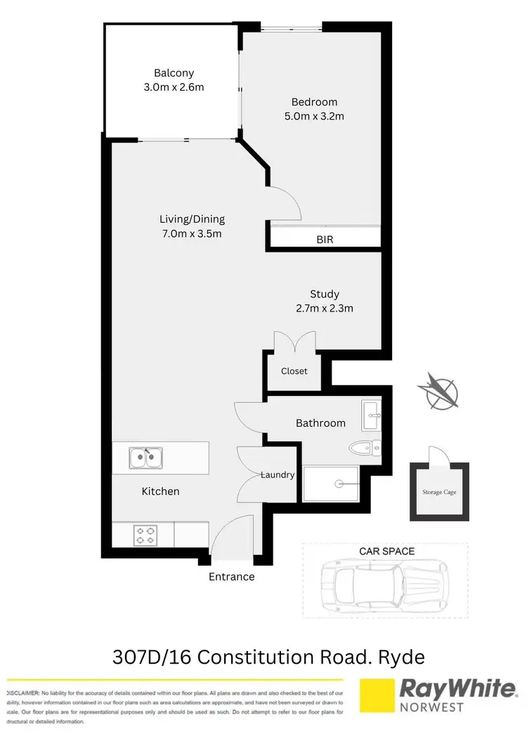 Floorplan of Homely apartment listing, 307D/16 Constitution Road, Ryde NSW 2112