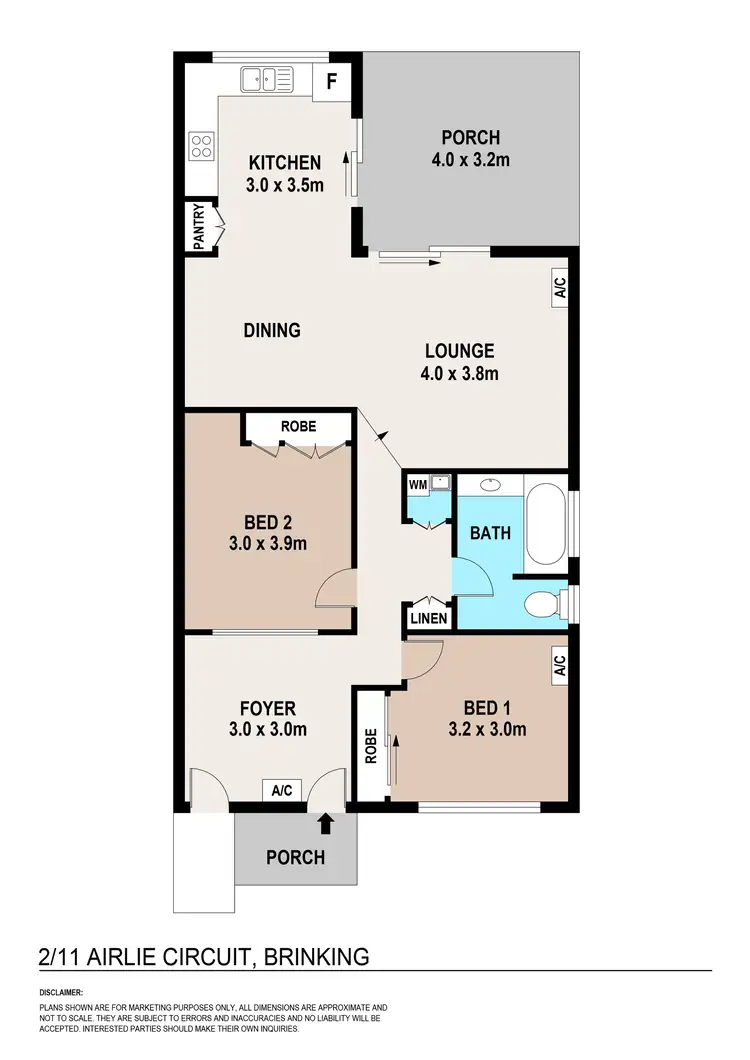 Floorplan of Homely apartment listing, 2/11 Airlie Circuit, Brinkin NT 810