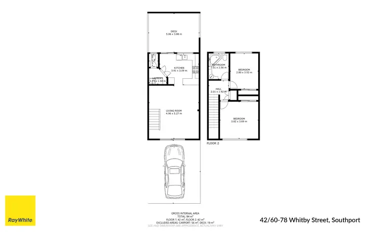 Floorplan of Homely townhouse listing, 42/60-78 Whitby Street, Southport QLD 4215