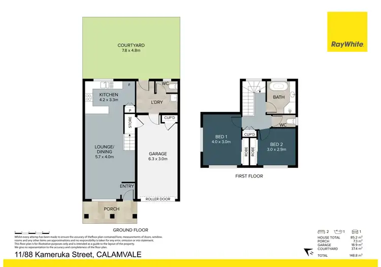 Floorplan of Homely townhouse listing, 11/88 Kameruka Street, Calamvale QLD 4116