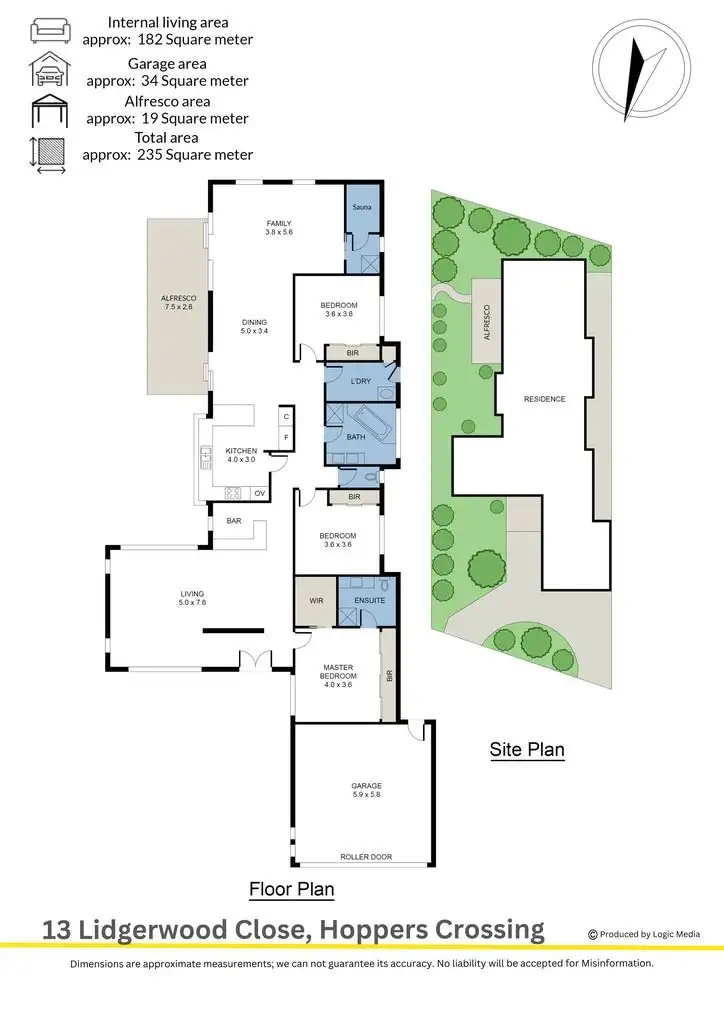 Floorplan of Homely house listing, 13 Lidgerwood Close, Hoppers Crossing VIC 3029