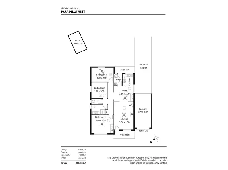 Floorplan of Homely unit listing, 12/7 Goodfield Road, Para Hills West SA 5096