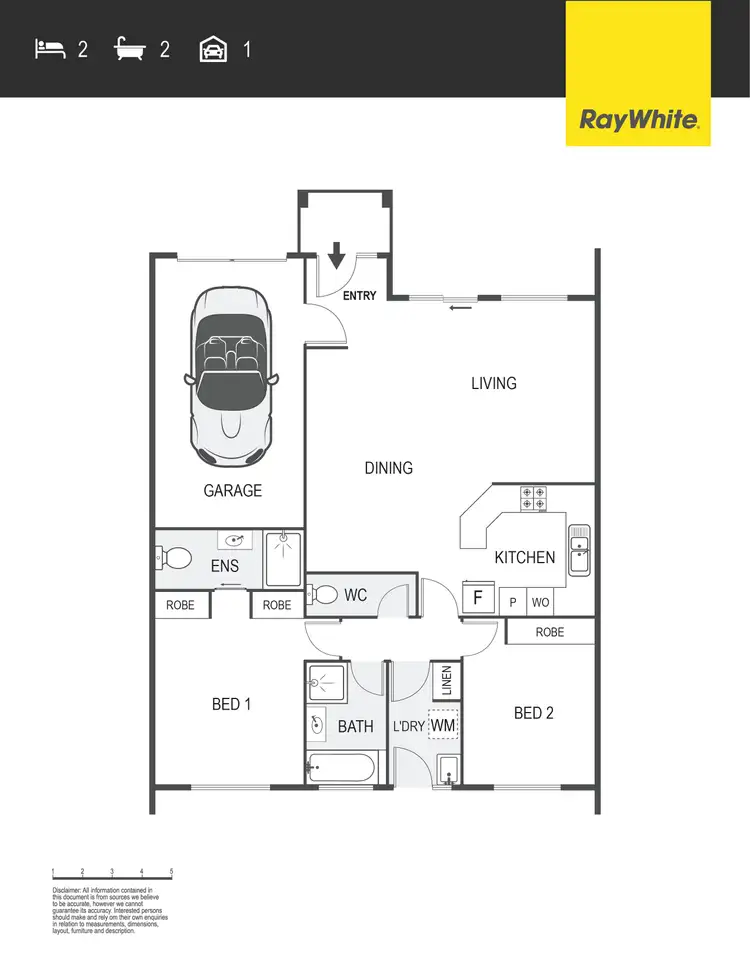Floorplan of Homely townhouse listing, 2/11 Fidler Court, Bruce ACT 2617