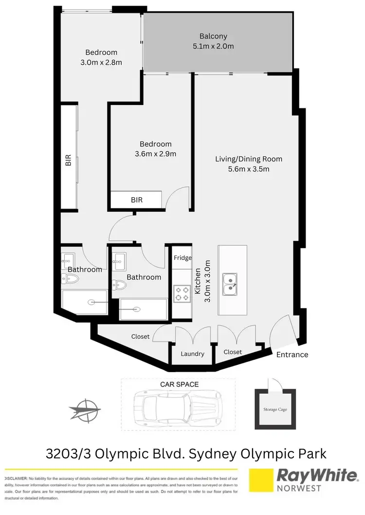 Floorplan of Homely apartment listing, 3203/3 Olympic Boulevard, Sydney Olympic Park NSW 2127