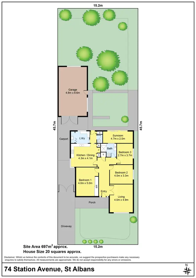Floorplan of Homely house listing, 74 Station Avenue, St Albans VIC 3021