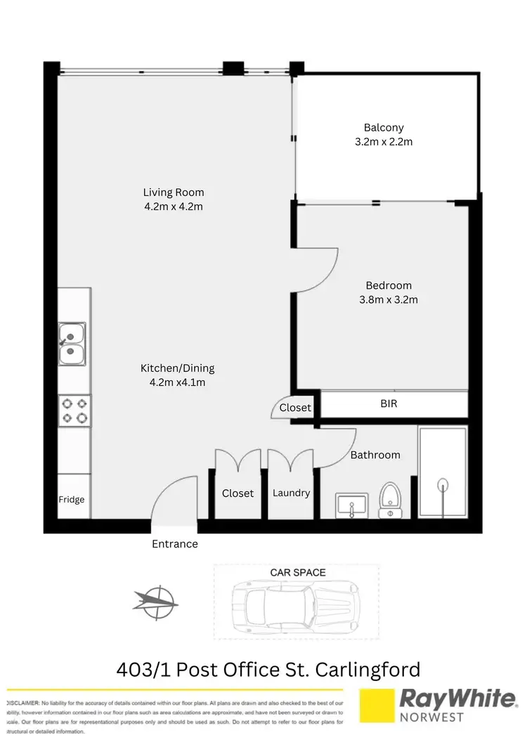 Floorplan of Homely apartment listing, 403/1 Post Office Street, Carlingford NSW 2118