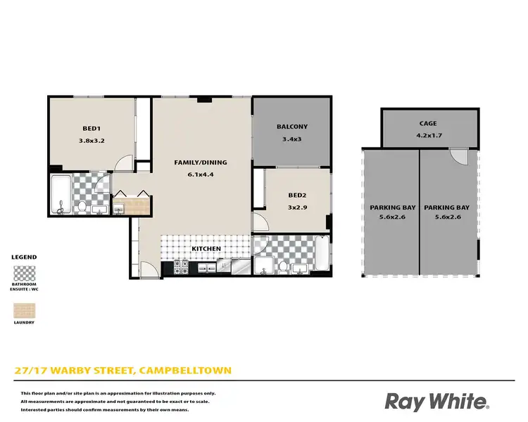 Floorplan of Homely unit listing, 27/17 Warby Street, Campbelltown NSW 2560