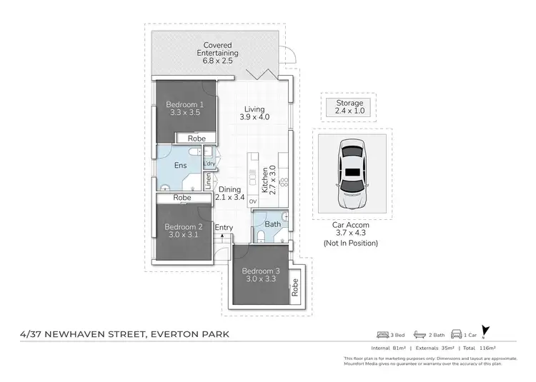 Floorplan of Homely apartment listing, 4/37 Newhaven Street, Everton Park QLD 4053