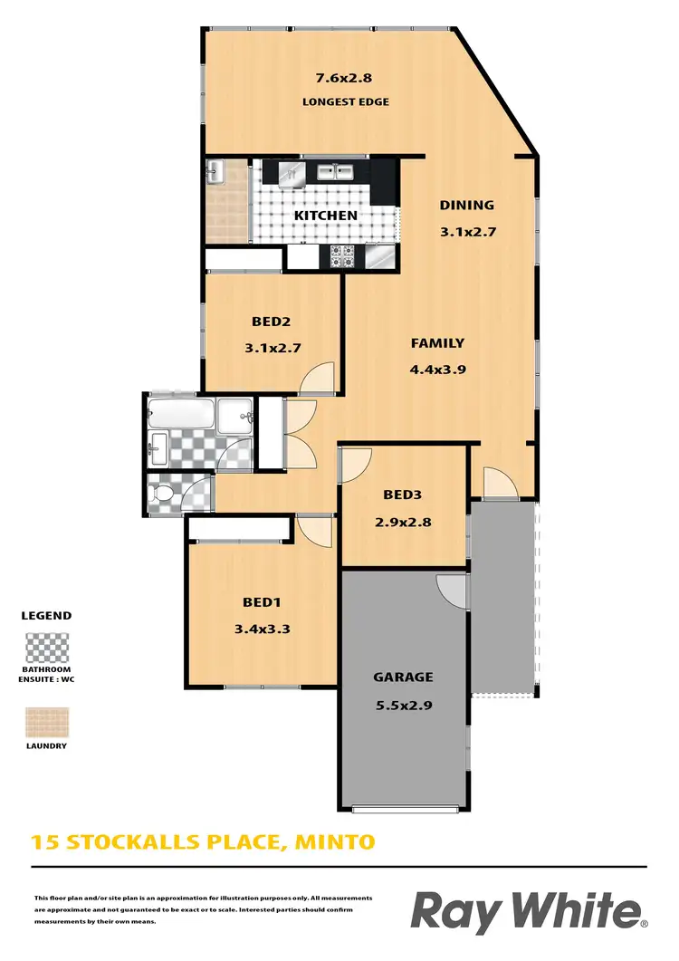 Floorplan of Homely house listing, 15 Stockalls Place, Minto NSW 2566