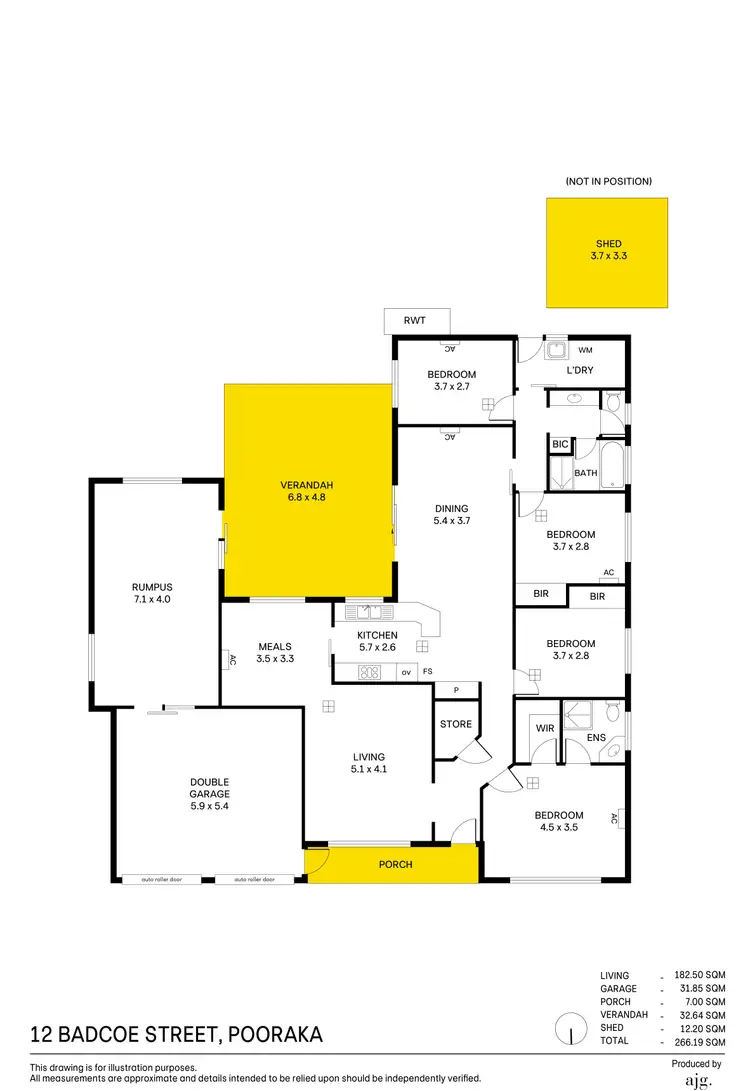 Floorplan of Homely house listing, 12 Badcoe Street, Pooraka SA 5095