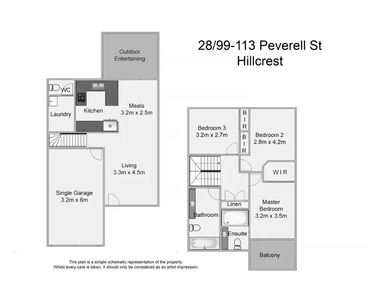 Floorplan of Homely townhouse listing, 28/99-113 Peverell Street, Hillcrest QLD 4118
