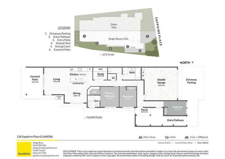 Floorplan of Homely semi-detached listing, 1/13 Sapphire Place, Elanora QLD 4221