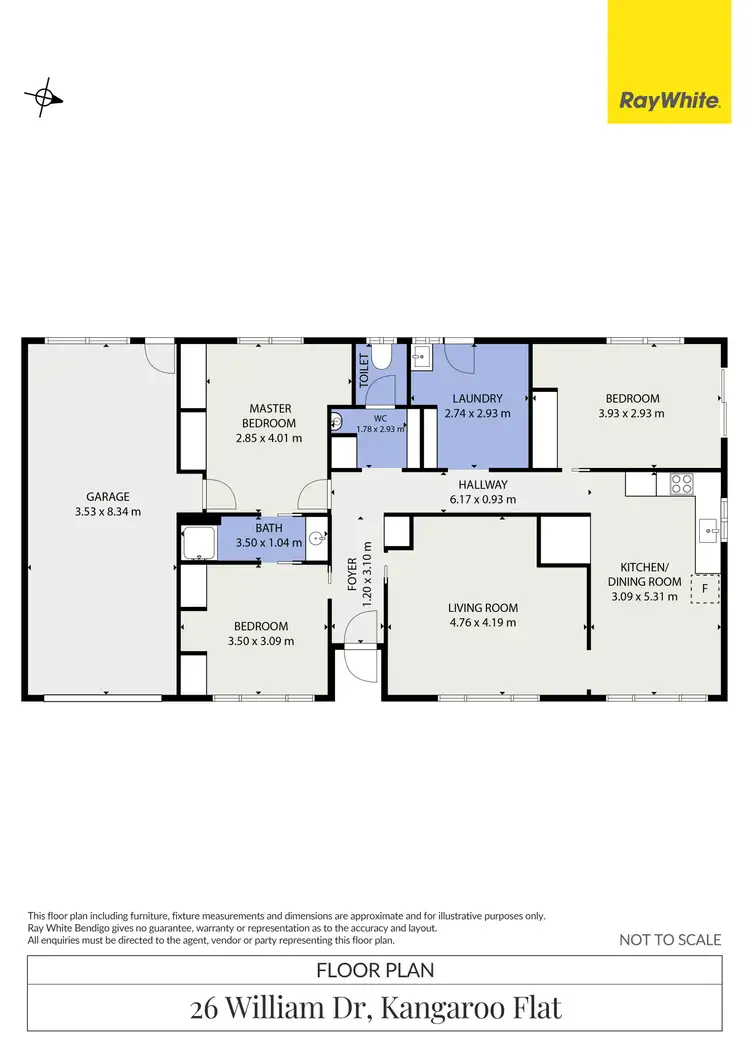 Floorplan of Homely house listing, 26 William Drive, Kangaroo Flat VIC 3555