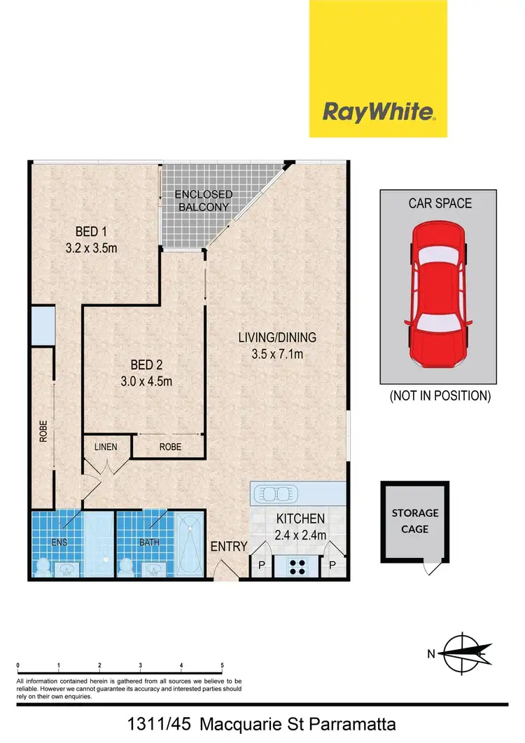 Floorplan of Homely apartment listing, 1311/45 Macquarie Street, Parramatta NSW 2150