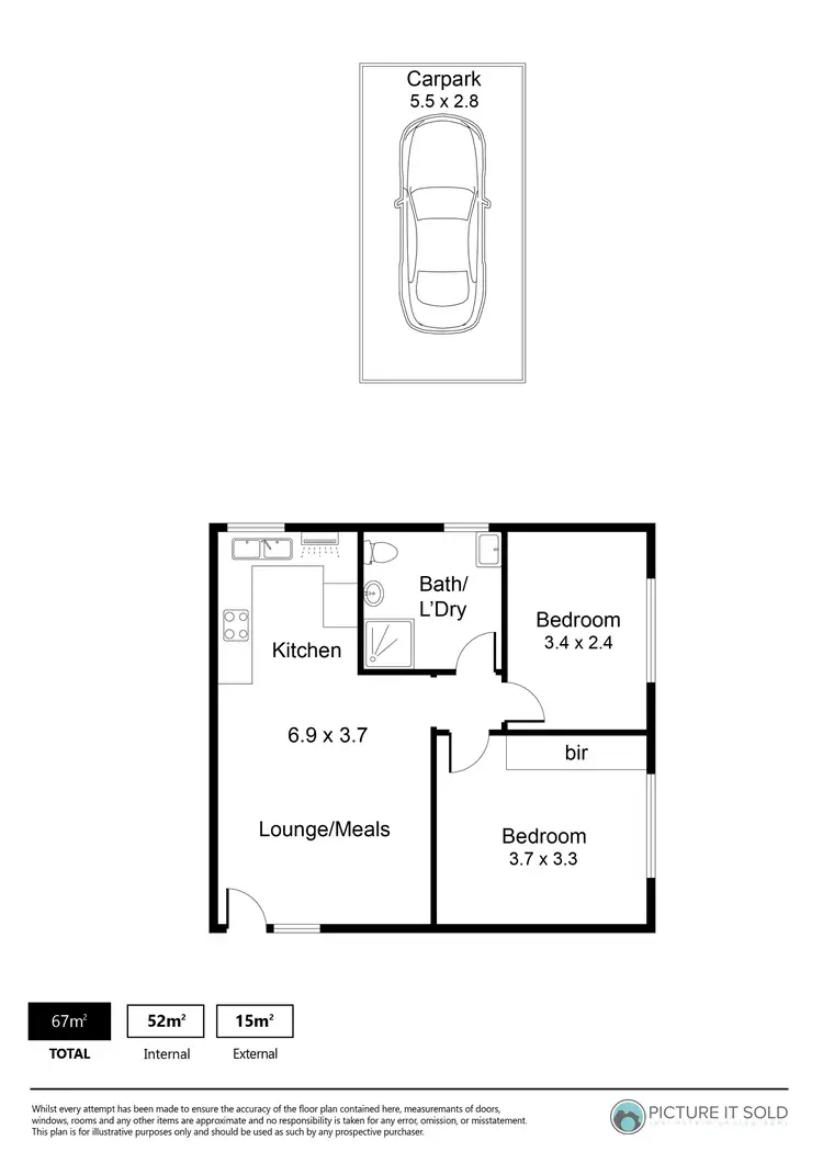 Floorplan of Homely unit listing, 14/73 Og Road, Klemzig SA 5087
