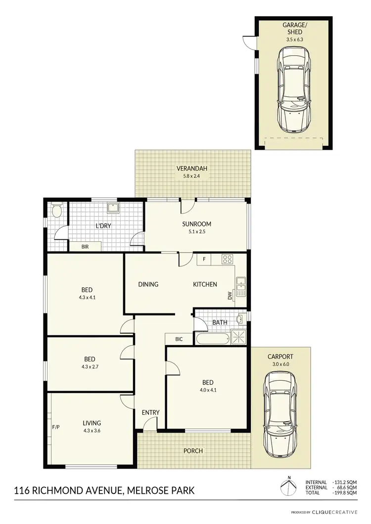 Floorplan of Homely other listing, 116 Richmond Avenue, Melrose Park SA 5039