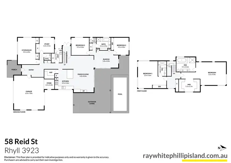 Floorplan of Homely house listing, 58 Reid Street, Rhyll VIC 3923