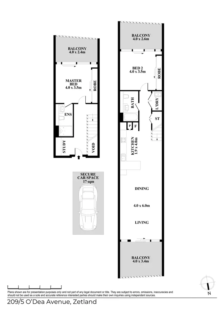Floorplan of Homely apartment listing, 209/5 O'Dea Avenue, Zetland NSW 2017