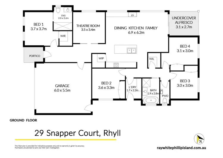 Floorplan of Homely house listing, 29 Snapper Court, Rhyll VIC 3923