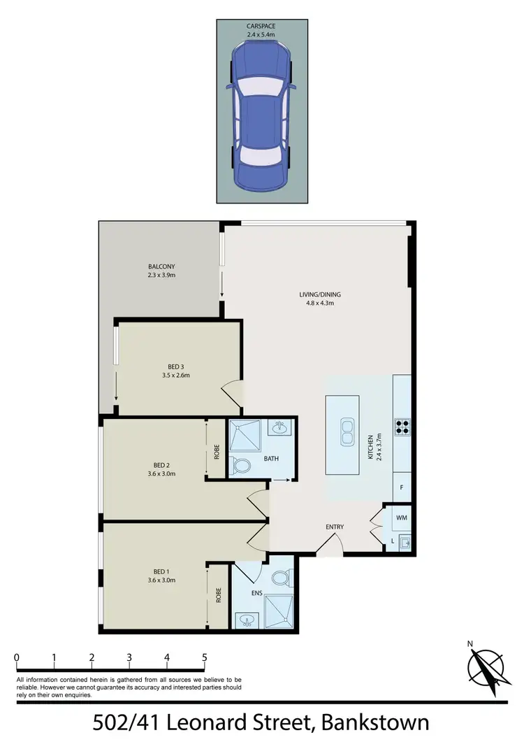 Floorplan of Homely unit listing, 502/41 Leonard Street, Bankstown NSW 2200