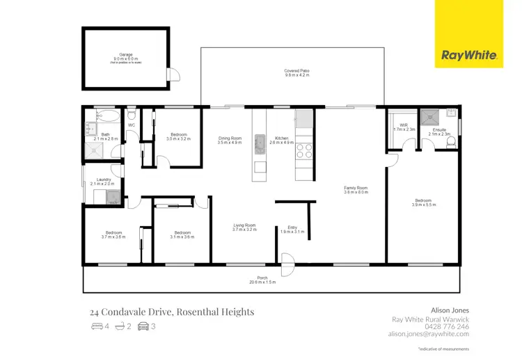 Floorplan of Homely house listing, 24 Condavale Drive, Rosenthal Heights QLD 4370