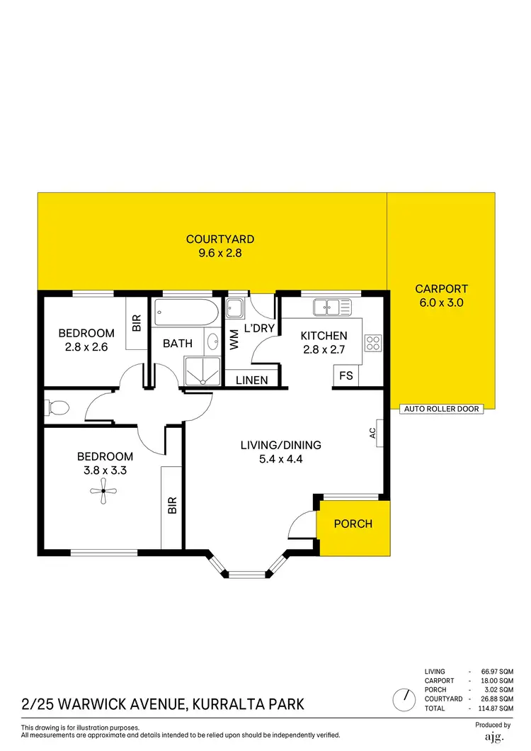 Floorplan of Homely unit listing, 2/25 Warwick Avenue, Kurralta Park SA 5037