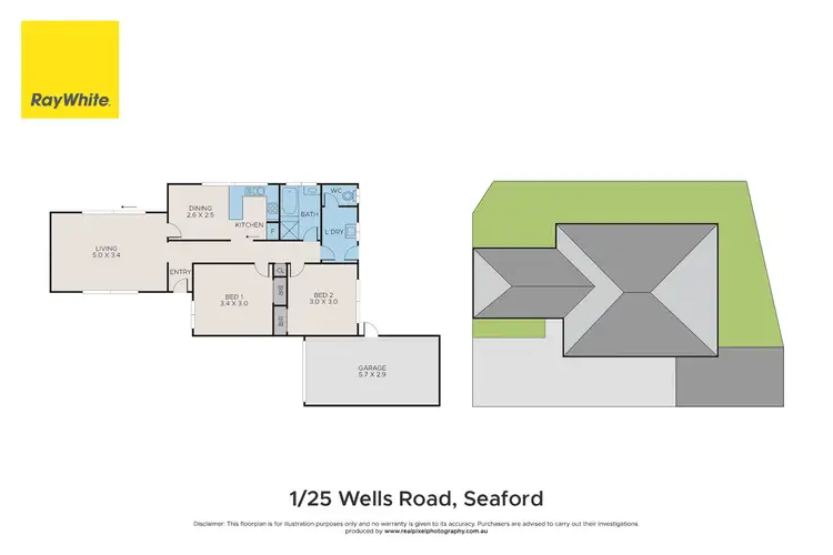 Floorplan of Homely unit listing, 1/25 Wells Road, Seaford VIC 3198