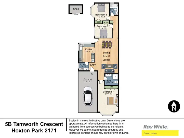 Floorplan of Homely semi-detached listing, 5B Tamworth Crescent, Hoxton Park NSW 2171