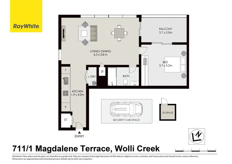 Floorplan of Homely apartment listing, 711/1 Magdalene Terrace, Wolli Creek NSW 2205
