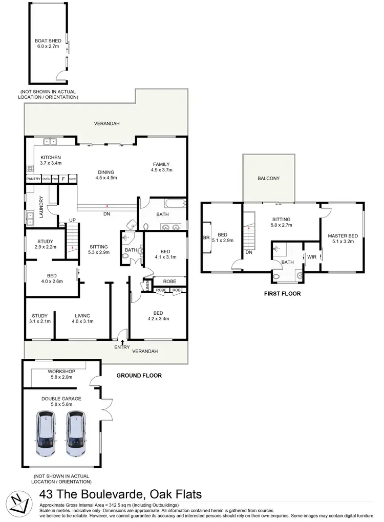 Floorplan of Homely house listing, 43 The Boulevarde, Oak Flats NSW 2529