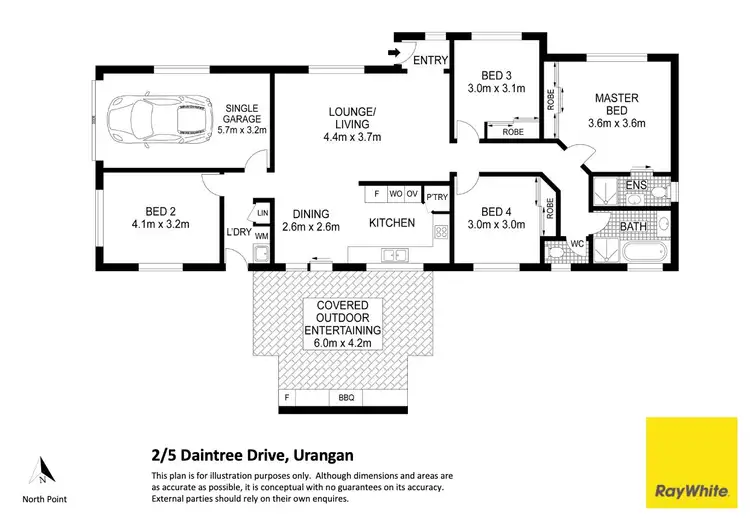 Floorplan of Homely villa listing, 2/5 Daintree Drive, Urangan QLD 4655