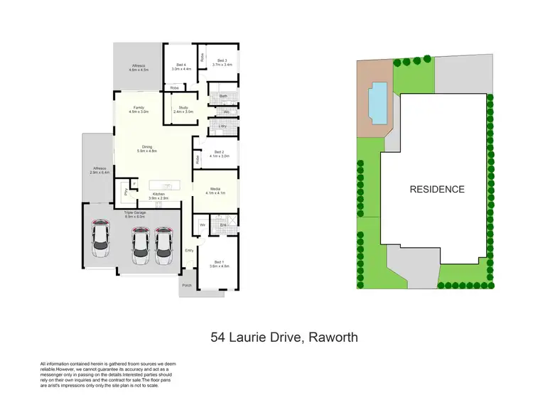 Floorplan of Homely house listing, 54 Laurie Drive, Raworth NSW 2321