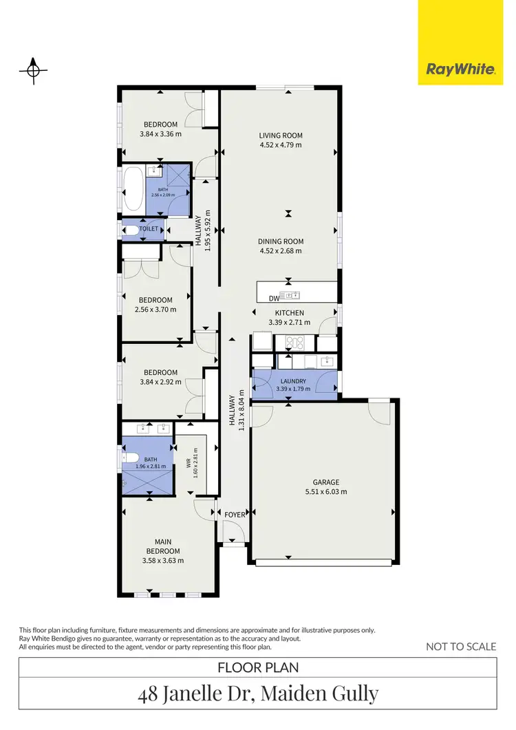 Floorplan of Homely house listing, 48 Janelle Drive, Maiden Gully VIC 3551
