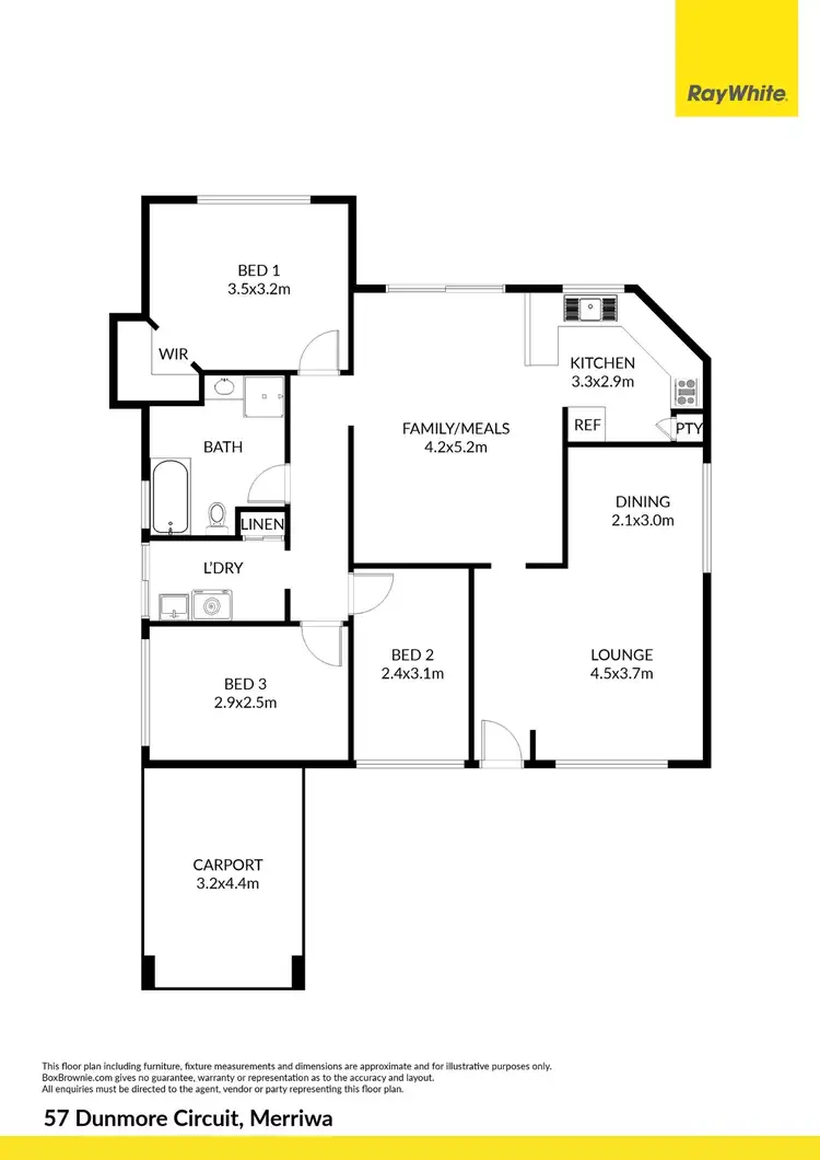 Floorplan of Homely house listing, 57 Dunmore Circuit, Merriwa WA 6030