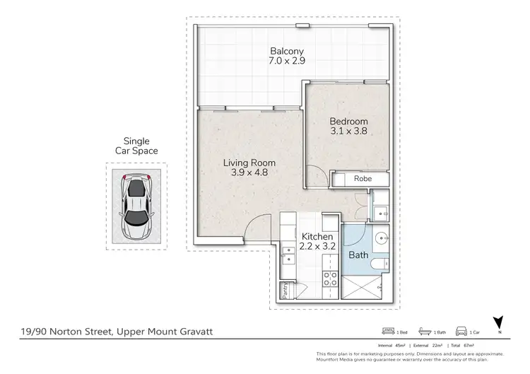 Floorplan of Homely apartment listing, 19/90 Norton Street, Upper Mount Gravatt QLD 4122
