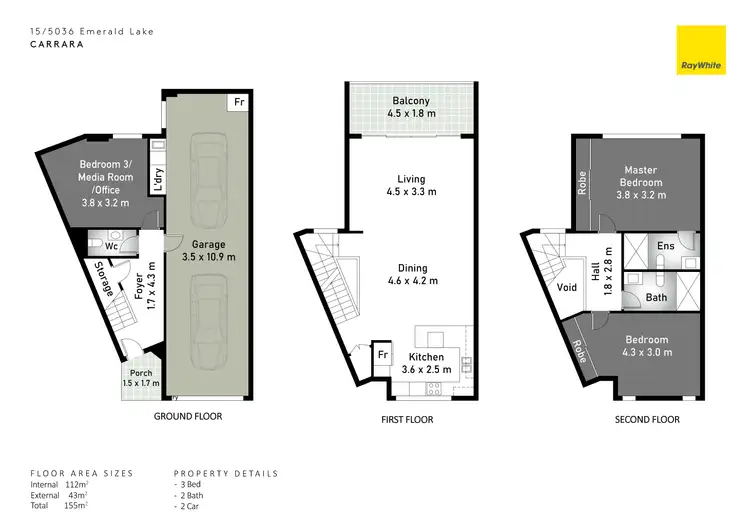 Floorplan of Homely townhouse listing, 15/5036 Emerald Island Drive, Carrara QLD 4211