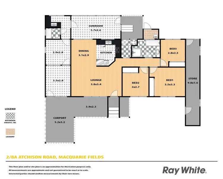 Floorplan of Homely villa listing, 2/8A Atchison Road, Macquarie Fields NSW 2564