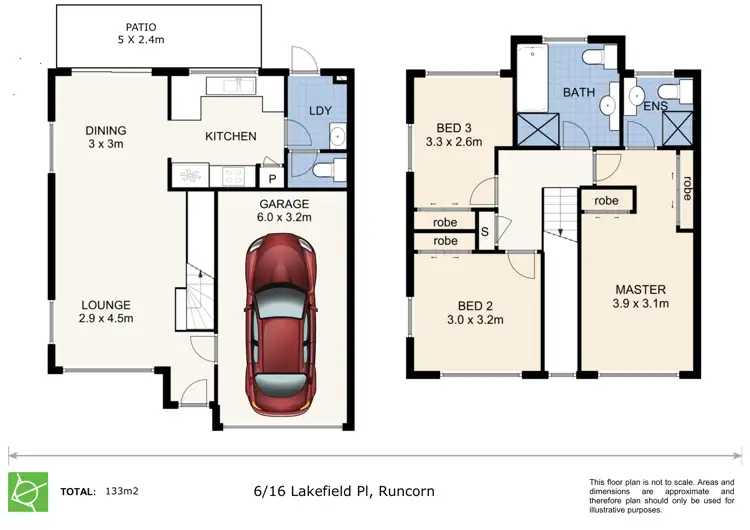 Floorplan of Homely townhouse listing, 6/16 Lakefield Place, Runcorn QLD 4113