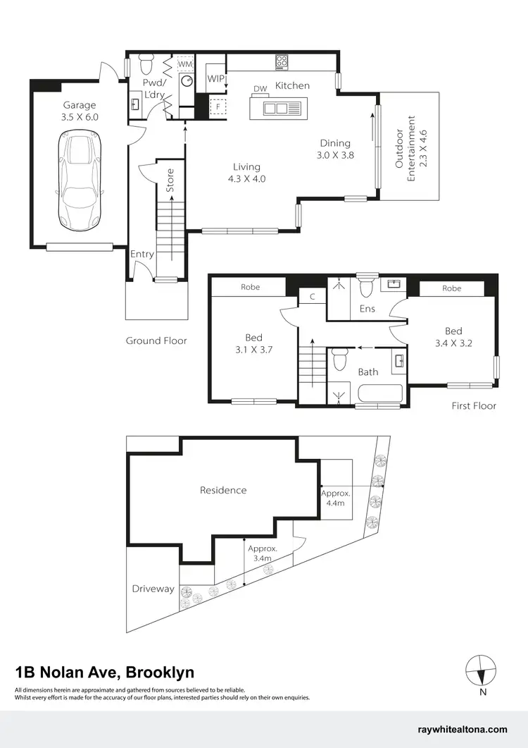 Floorplan of Homely townhouse listing, 1B Nolan Avenue, Brooklyn VIC 3012