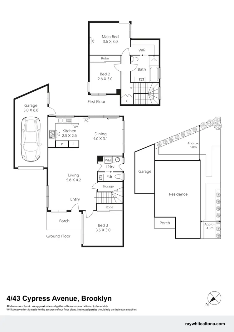 Floorplan of Homely townhouse listing, 4/43 Cypress Avenue, Brooklyn VIC 3012