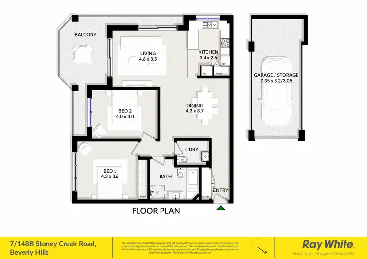 Floorplan of Homely apartment listing, 7/148B-148 Stoney Creek Road, Beverly Hills NSW 2209