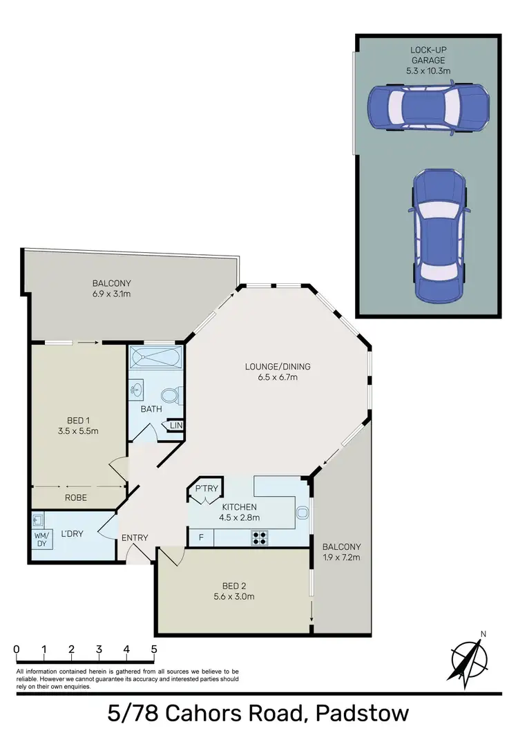 Floorplan of Homely unit listing, 5/78 Cahors Road, Padstow NSW 2211