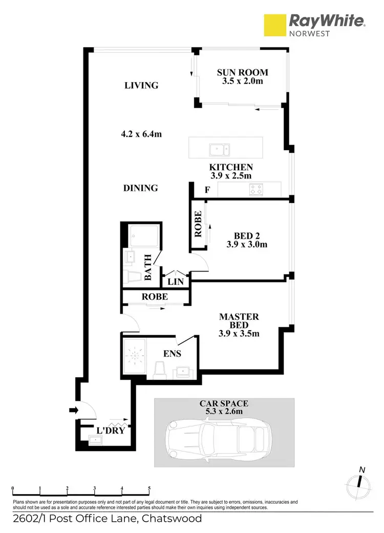 Floorplan of Homely apartment listing, 2602/1 Post Office Lane, Chatswood NSW 2067