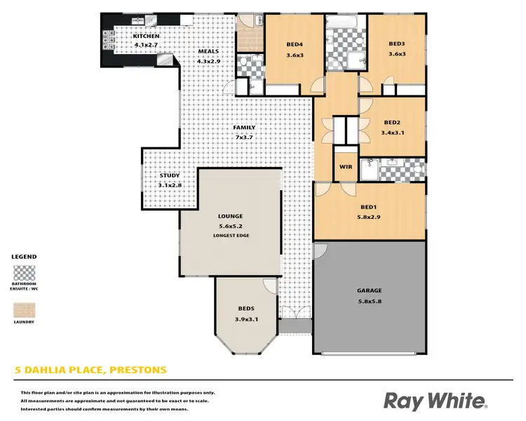 Floorplan of Homely house listing, 5 Dahlia Place, Prestons NSW 2170