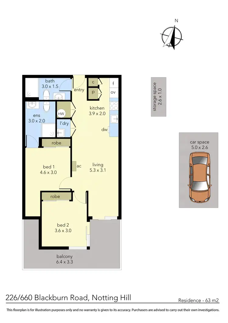 Floorplan of Homely apartment listing, 226/660 Blackburn Road, Notting Hill VIC 3168